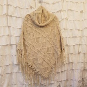 Cowl Neck Sweater Poncho